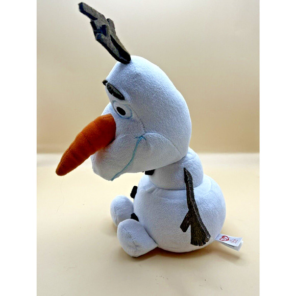 Disney Frozen Olaf Snowman 15" Knitted Stuffed Animal & 12" Ty Olaf Pair - Picture 2 of 13